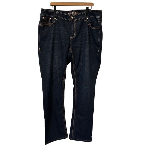 Melissa McCarthy Seven 7 Jeans Classic Straight Denim Blue Women Size 22W dark w - Picture 1 of 14